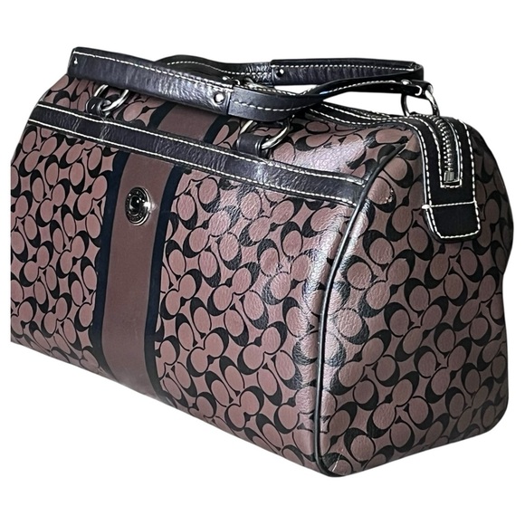 Coach Chelsea Heritage Brown & Black Coated Leather Satchel Handbag F1069-F15132 - Picture 2 of 16